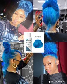 Blue Hair Inspiration, Blue Hair Dye, Baby Blue Hair, Dyed Hair Blue