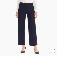 Navy Wide Leg Dress Pants From J. Crew. Cropped. Nwt