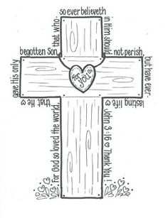 a cross that has been drawn with words on it