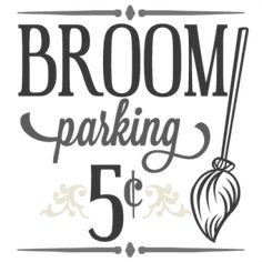 the logo for broom parking 5 is shown in black and white with an ornate frame