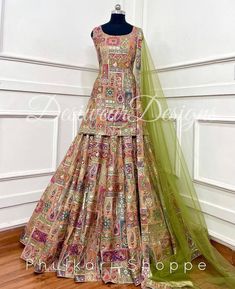 Made to Order/Measurement/Custom Order Lehenga - Color : Multi Color  - Fabric : meenakari Work - Fully flared paneled lehenga -   Pure Banarasi meenakari Silk -   Attached  Dupatta with Blouse - Drawstring closure with Tassels - - It can be customize in any design or size  PLEASE NOTE: BUYERS ARE RESPONSIBLE FOR ANY CUSTOMS AND IMPORT TAXES THAT MAY APPLY. This is a made to order product. If you opt for 'Made To Measurement Option', we will provide a measurement template and you can share the measurements likewise. If you want to opt for 'Standard Size', Please refer to the size chart provided in the listing. Shipping: Standard Shipping is done by DHL ecommerce and it mostly takes 2 to 3 weeks to deliver after dispatch. Express Shipping is done by DHL express and it mostly delivers within Fitted Sharara With Multicolor Embroidery For Navratri, Fitted Bollywood Sharara With Multicolor Embroidery, Bollywood Style Fitted Sharara With Multicolor Embroidery, Anarkali Lehenga With Multicolor Embroidery And Meenakari, Anarkali Lehenga With Meenakari Embroidery, Semi-stitched Multicolor Gown With Dabka Work, Multicolor Semi-stitched Gown With Dabka Work, Fitted Multicolor Sharara With Resham Embroidery, Multicolor Fitted Sharara With Resham Embroidery