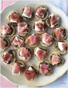 small appetizers are arranged on a plate