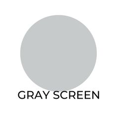 the gray screen logo is shown on a white background with black lettering and an oval shape