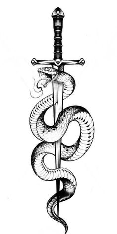 Snake And Dagger Tattoo, Knife Tattoo, Snake Tattoo Design, Flower Tattoo Arm, Back Tattoos For Guys, Dagger Tattoo, Make Tattoo, Spine Tattoos, Snake Tattoo