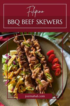 BBQ Beef on a Stick. Filipino Bbq, Bbq Sticks, Philippine Cuisine, Bbq Marinade, Bbq Steak, Beef Skewers, Bbq Skewers, Beef Sticks, Marinated Beef