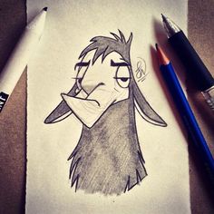 a pencil drawing of a cartoon character