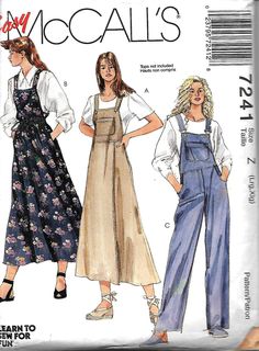 Overalls Vintage, Design Moda, Stil Boho, Vintage Dress Patterns, Mccalls Sewing Patterns, Couture Vintage, Fashion Design Sketches, Moda Vintage