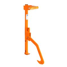 an orange hand truck jacking device on a white background