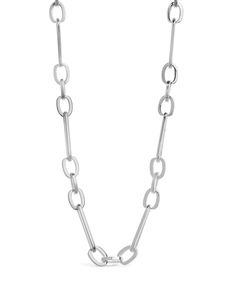 Make a statement and stand out from the crowd with this unique Carmen Chain Necklace. Featuring a mixed link chain with alternating sizes, it's the perfect layering accessory for every occasion. So go ahead, let your style shine! Materials: 14K gold or rhodium plated brass Features: Measures 16" with 2" extender, 0.25" width, Lead & Nickel free, lobster clasp Link Chain Necklace, Pearl Earrings Dangle, Sterling Silver Hoops, Silver Chain Necklace, Chain Link Necklace, Link Necklace, Silver Hoops, Initial Necklace, Link Chain