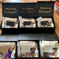 the bridesmaid gift box is on display