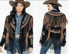 Leather Jacket For Fall Festival, Fall Leather Jacket With Fringe For Rodeo, Leather Jacket With Fringe For Rodeo In Fall, Fitted Leather Jacket For Festival, Fall Festival Long Sleeve Leather Jacket, Winter Festival Long Sleeve Leather Jacket, Long Sleeve Leather Jacket For Fall Festivals, Winter Leather Jacket For Rodeo With Long Sleeves, Winter Leather Jacket For Rodeo