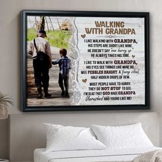 a father's day gift for his son walking with grandpa