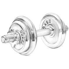 a pencil drawing of two dumbbells on a white background, one is facing the opposite direction