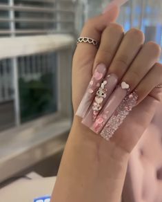 Baddie Acrylic Nails, Brown Acrylic Nails, Punk Nails, Glow Nails, French Acrylic Nails, Classy Acrylic Nails, Long Acrylic Nails Coffin, Acrylic Nails Coffin Pink, Long Square Acrylic Nails