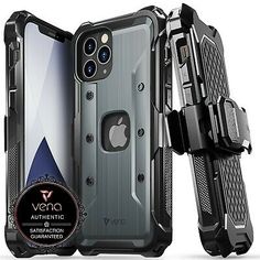 an iphone case with armor and kickstand on the back is shown in this image