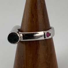 Vintage Ruby Sterling Silver Statement Ring, UK Size P1/2, US Size 7 3/4, EU Size 56, Stamped S925, Ring Front Max Width 6.8mm, Weight 11.09 Grams, Lovely Condition Modern Hallmarked Ruby Ring, Modern Hallmarked Round Ruby Ring, Statement Ring Silver, Statement Ring, Rings Statement, Statement Rings, Ruby, Jewelry Rings, Accessory Gift