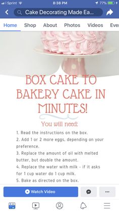 the facebook page for cake decor made easy shows how to bake cakes in minutes