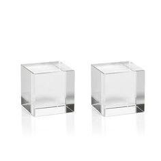 two clear cubes sitting next to each other