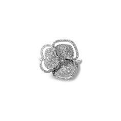 This elegant yet chic Bloom Flower Necklace will be loved for many years to come. Crafted in 18K white gold, this necklace features a white flower encrusted in pave diamonds and a white sapphire at its center. Luxury Flower Ring With Single Cut Diamonds, Diamond White Flower-shaped Ring With Diamond Accents, Diamond White Flower Shaped Diamond Ring, White Diamond Flower-shaped Ring With Accents, Flower Shaped Diamond White Ring With Diamond Accents, Diamond Flower Ring With Diamond Accents, White Gold Diamond Ring With Flower Shape, White Gold Diamond Ring With Flower Accents, Luxury White Flower-shaped Diamond Ring