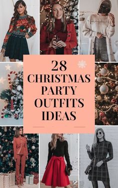 christmas party outfits for women with text overlay that reads, 28 christmas party outfits ideas