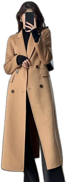 Solid Double-breasted Wool Coat For Fall, Solid Wool Coat With Double-breasted Button For Fall, Winter Double-breasted Pea Coat For Office, Double-breasted Winter Pea Coat For Office, Double-breasted Wool Coat With Pockets, Winter Solid Color Pea Coat For Work, Double-breasted Pea Coat For Winter Office Wear, Double-breasted Pea Coat For Office In Winter, Winter Office Double-breasted Pea Coat