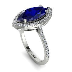 Marquise_1_Main_1_White Gold3_Diamond2_Sapphire Blue.jpg Classic Engagement Ring, Classic Engagement, Pave Engagement Ring, Dream Engagement Rings, Classic Engagement Rings, Emerald Engagement Ring, Natural Blue Sapphire, Rose Gold Engagement Ring, Natural Sapphire