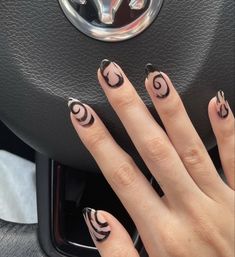 Easy Nail Art At Home, Spring Nails Pink, Pink Spring Nails, Long Black Nails, Nails Goth, Paznokcie Hello Kitty, Black Gel Nails, Mens Nails, Matte Black Nails