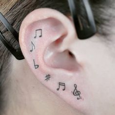 the ear has musical notes on it