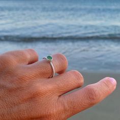 * The story  - Collecting beach treasures is my favourite! You wear something unique that I found in a beach of a Greek island! * Details - It's made of silver 925 and an aqua seaglass - Sea glass dimentions ~ 0,5×0,4 cm - ring size 7 US (1,73 cm diameter) - This listing is for one piece only. - I don't use wax technics so every piece has a little difference from the other. In the way that I finish them you will see that they are made from a human hand.  * Shipping Ready to ship in 1-2 business Green Ocean-inspired Sterling Silver Jewelry, Human Hand, Greek Island, Summer Feeling, Multi Stone Ring, Greek Islands, Multi Stone, Ring Size 7, Sea Glass