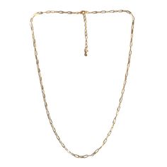 This gold plated chain with extension clasp is one of our favourites. Medium length and perfect for hanging your own charms. The small end makes it easy for a pendant to go over it. The plating is very strong so that you will enjoy it for a long time. An item that should not be missing in your jewelry collection. Look here for all gold charms and semi-precious stone charms .

Material: 14k gold plated with e-coating
Length: Adjustable from 46 to 51 cm
The necklace comes without a charm Dainty Charm Necklaces With Paperclip Chain, Dainty Paperclip Chain Link Charm Necklaces, Dainty Paperclip Chain Link Charm Necklace, Gold Charm Necklace With Oval Link Chain, Gold Oval Link Chain Charm Necklace, Rose Gold Chain Necklace With Delicate Rectangular Links, Gold Metal Charm Necklace With Cable Chain, Gold Cable Chain Charm Necklace, Gold Plated Charm Necklaces With Adjustable Chain