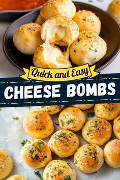 Soft and fluffy with plenty of garlic butter, these quick and easy cheese bombs are guaranteed to please at your next party or potluck! Quick Easy Dishes For A Party, Recipes For Potlucks, Baked Cheese Snacks, Instapot Appetizer, Cheesy Snacks Easy, Cheese Bombshell, Quick And Easy Potluck Ideas, Quick Party Snacks, Potluck Appetizers