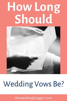 a person reading a book with the title how long should wedding vows be?