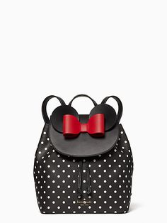 our backpacks feature the most durable technical fabrics and soft leathers, and of course have a ton of space. oh, and like your outfits, they're super chic-because we think backpacks are meant for more than just algebra class and the gym. | Disney X Kate Spade New York Minnie Mouse Backpack, Black Multi Mickey Backpack, Kate Spade Minnie Mouse, Minnie Mouse Backpack, Kate Spade Disney, Kate Spade Outlet, Disney Handbags, Disney Bag, Disney Addict, Novelty Bags