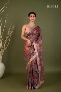 This exquisite handloom tussar silk saree features intricate gota and pearl work, handcrafted with precision and care. The digitally printed design adds a modern touch to this traditional piece, while the soft and flowy fabric ensures comfort and elegance. The perfect choice for those seeking a smart and contemporary saree. Luxury Transitional Season Saree With Printed Motifs, Luxury Transitional Saree With Printed Motifs, Elegant Pre-draped Tussar Silk Saree With Gota Work, Transitional Semi-stitched Saree With Motifs, Luxury Tussar Silk Pre-draped Saree With Block Print, Khadi Saree, Tussar Silk Saree, Beautiful Saree, Blouse Piece