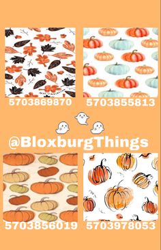 four different pictures with pumpkins on them and numbers in the bottom right hand corner