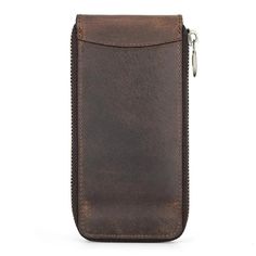 Brown Single Slot Leather Zippered Watch Pouch - Artynov | Unique Handmade Accessories Classic Leather Wallet, Elegant Leather Watch Accessories For Everyday, Classic Portable Wallet As A Gift, Classic Wallet Suitable For Gifts, Classic Wallet As A Gift, Classic Gift Wallet, Pleasing Aesthetic, Bar Accessories Decor, Visually Pleasing