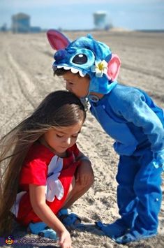 Halloween Costumes For Siblings That Are Cute, Creepy And Supremely Clever | HuffPost Life Sibling Costumes, Lilo And Stitch Costume, Stitch Halloween Costume, Costume Homemade, Stitch Costume, Stitch Family