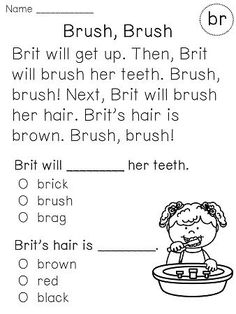 a printable worksheet for kids to practice brushing