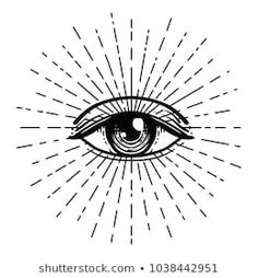 an all seeing eye with rays around it