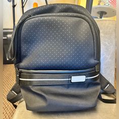 New, Never Used. Tone On Tone Dot Pattern. Black Backpack With Detachable Strap For Commuting, Black Backpack With Detachable Strap, Designer Black Backpack For School, Elegant Black Backpack For Commuting, Elegant Black Bag For Commuting, Black Leather Backpack With Detachable Strap For Commuting, Black Tahoe, Tumi Bags, Tone On Tone