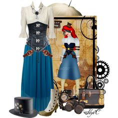 "Ariel - Steampunk - Disney's The Little Mermaid" by rubytyra on Polyvore Steampunk Ariel, Steampunk Princess, Ariel Cosplay, Steampunk Woman, Steampunk Ideas, Disney Clothes, Character Inspired Outfits