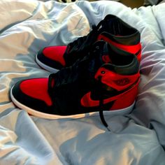 These Have Never Been Worn, Still In Style. Jordan Red, Womens Jordans, Jordan Shoes, Womens Shoes Sneakers, High Tops, Air Jordans, Shoes Sneakers, Black And Red, Women Shoes