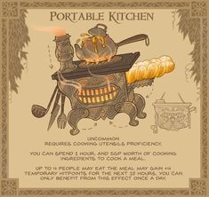 a poster with an image of a pot roasting chicken on top of a stove