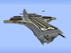 Minecraft Aircraft Carrier, Minecraft Spaceship, Stututu Turbo, Minecraft Space, Villa Minecraft, Minecraft Castle Designs, Lego Helicopter, Minecraft Building Guide