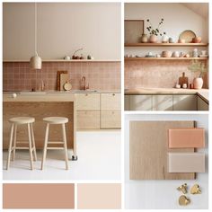 CAROLINE FOUGERAY (@lembelliecreationdinterieurs) • Photos et vidéos Instagram Pale Pink Kitchen Cabinets, Salmon Kitchen, Earthy Kitchen, Japanese Home Design, Kitchen Design Pictures, Condo Kitchen, Scandi Home, Kitchen Colour Schemes, Instagram C