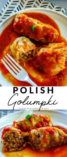 polish goulash stuffed cabbages with tomato sauce and parmesan cheese on the side