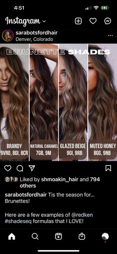 Redken Color Fusion Formulas Brown, Caramel Hair Shades Eq, Brunette Balayage Toner Formula, Caramel Brown Formula, Medium Brunette With Dimension, Caramel Toner Shades Eq, 7c Redken Shades Eq, Honey Redken Shades Eq Formula, Shades Formula For Caramel