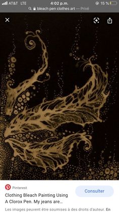 an artistic painting with white ink on black paper