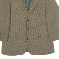 Item is in used condition. Item is missing all buttons to the right cuff. Label says size 52. >Size: L >Armpit To Armpit: 22" >Armpit To Cuff: 14" >Collar To Hem: 29" Tailored Long Sleeve Sport Coat With Houndstooth Pattern, Tailored Long Sleeve Sport Coat In Houndstooth Pattern, Winter Long Sleeve Houndstooth Sport Coat, Winter Houndstooth Long Sleeve Sport Coat, Retro Houndstooth Blazer For Winter, Classic Long Sleeve Houndstooth Sport Coat, Retro Houndstooth Winter Blazer, Classic Houndstooth Sport Coat For Fall, Retro Winter Houndstooth Blazer