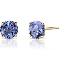 A multidimensional experience Add a sedated elegance to any ensemble with this unrestrained beauty. These standout earrings feature round shape Peora natural tanzanite gemstones in 14K yellow gold. Our natural Tanzanite gemstones are a unique gift from nature. By cutting them in a way that respects the rough's natural radiance, we ignite their inherent intensity and maximize their brilliance to deliver on our signature Peora standard. Handcrafted in pure 14K yellow gold goodness, these earrings have been carefully coated in an elegant rhodium finish. Our artisans are expertly trained in this process which fortifies the earring's strength, shine and brilliance. Shopping for birthdays, bridal parties or other occasions? Our concierge stylists are here to help with all of your jewelry questio Purple Tanzanite, Tanzanite Studs, Jewelry Questions, Tanzanite Earrings, Platinum Rose Gold, Tanzanite Gemstone, Natural Tanzanite, Everyday Outfit, Fine Earrings